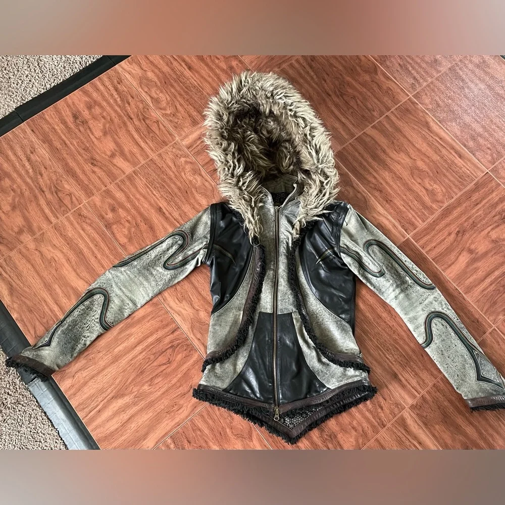 Rainbow serpent leather jacket by Anahata Designs - Picture 2 of 4